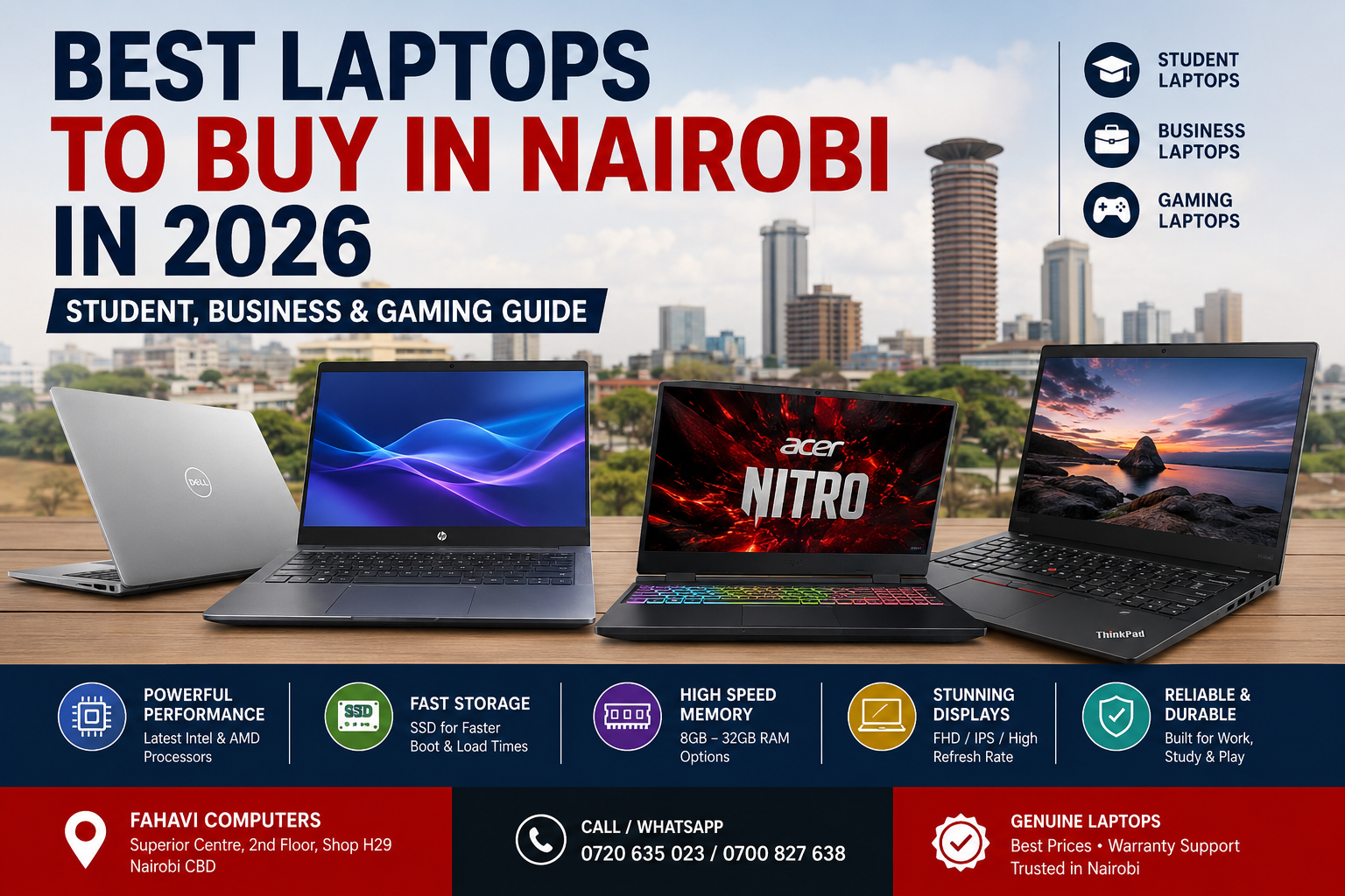 Best Laptops to Buy in Nairobi in 2026 (Student, Business & Gaming Guide)