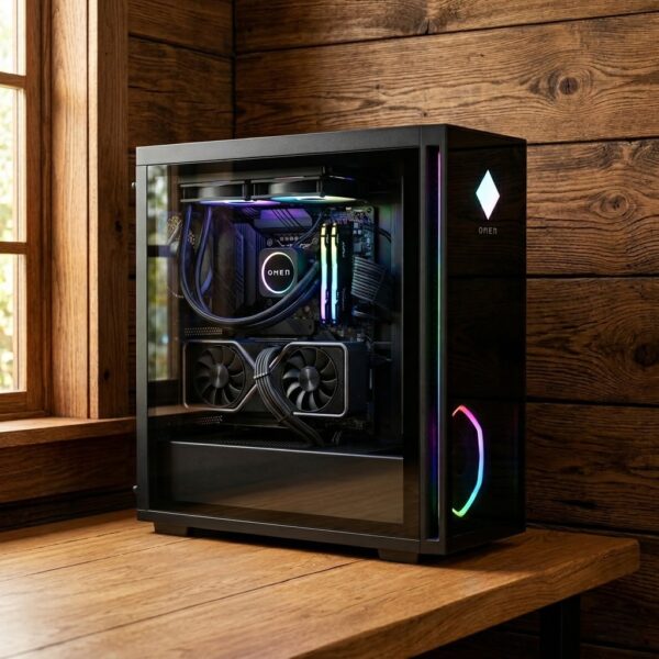 HP OMEN 40L GT21 Gaming Desktop - AMD Ryzen 5 5600X, 16GB RAM, 512GB SSD + 2TB HDD, NVIDIA RTX 3060 Ti 8GB, Windows 11