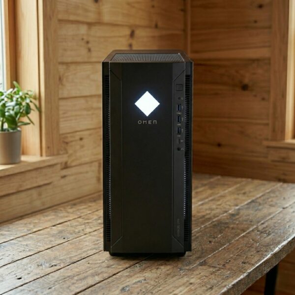 HP OMEN 25L GT15 Gaming Desktop - AMD Ryzen 7 5700G, 16GB RAM, 512GB SSD + 1TB HDD, NVIDIA RTX 3050 8GB, Windows 11