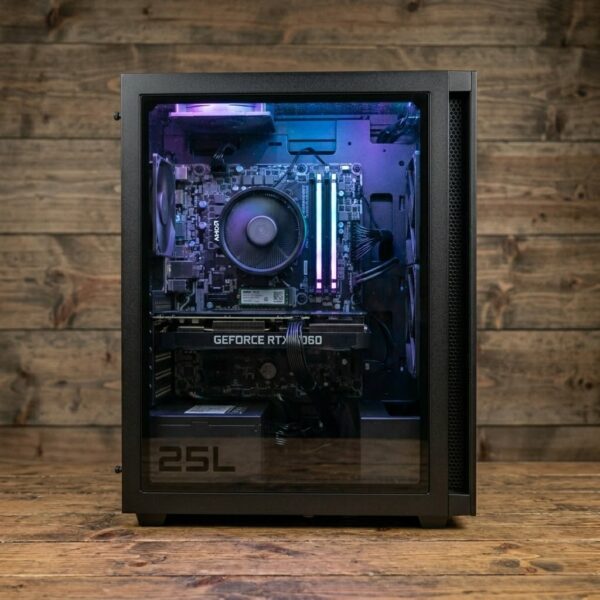 HP OMEN 25L GT15 Gaming Desktop - AMD Ryzen 5 5600G, 16GB RAM, 512GB SSD + 1TB HDD, NVIDIA RTX 3060 6GB, Windows 11