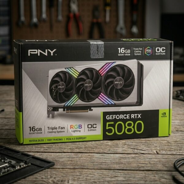 PNY GeForce RTX 5080 ARGB EPIC-X RGB Overclocked Triple Fan 16GB GDDR7 Graphics Card