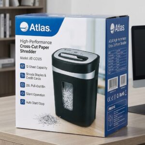 ATLAS CC2040 20-SHEET CROSS-CUT PAPER SHREDDER WITH 33L BIN