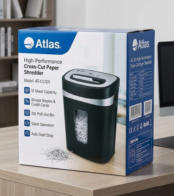 ATLAS CC2040 20-SHEET CROSS-CUT PAPER SHREDDER WITH 33L BIN