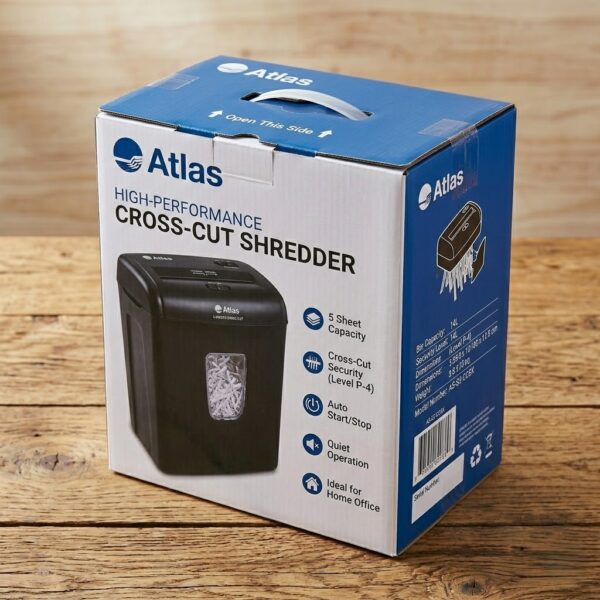 ATLAS 5-SHEET PAPER SHREDDER FOR HOME AND OFFICE USE
