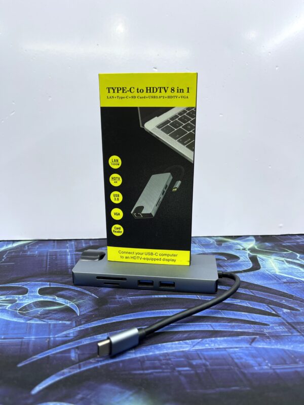 Type-C Type-C 8-in-1 Adapter with LAN,HDMI,VGA,USB and card reader | Cable/Adapter | USB-C + USB