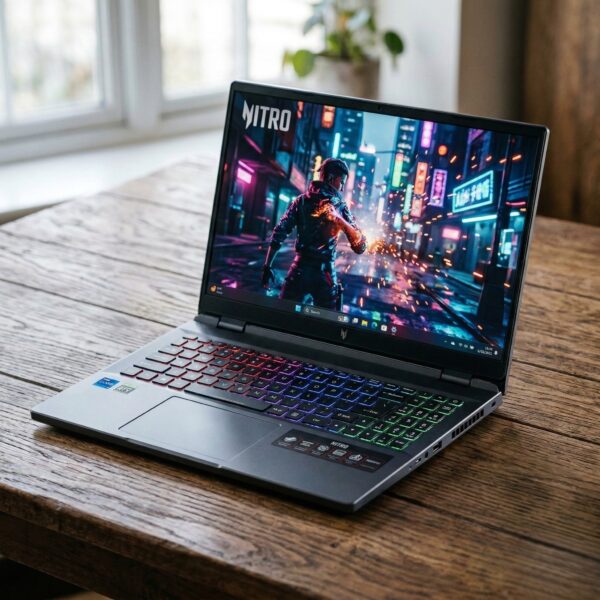 ACER NITRO V SLIM 16 ANV16S 71 97BE INTEL CORE 9 270H 16GB DDR5 RAM 1TB NVME SSD 16 INCH QHD DISPLAY NVIDIA GEFORCE RTX 5070 8GB 2025 GAMING LAPTOP FOR AAA GAMING VIDEO EDITING AND CONTENT CREATION