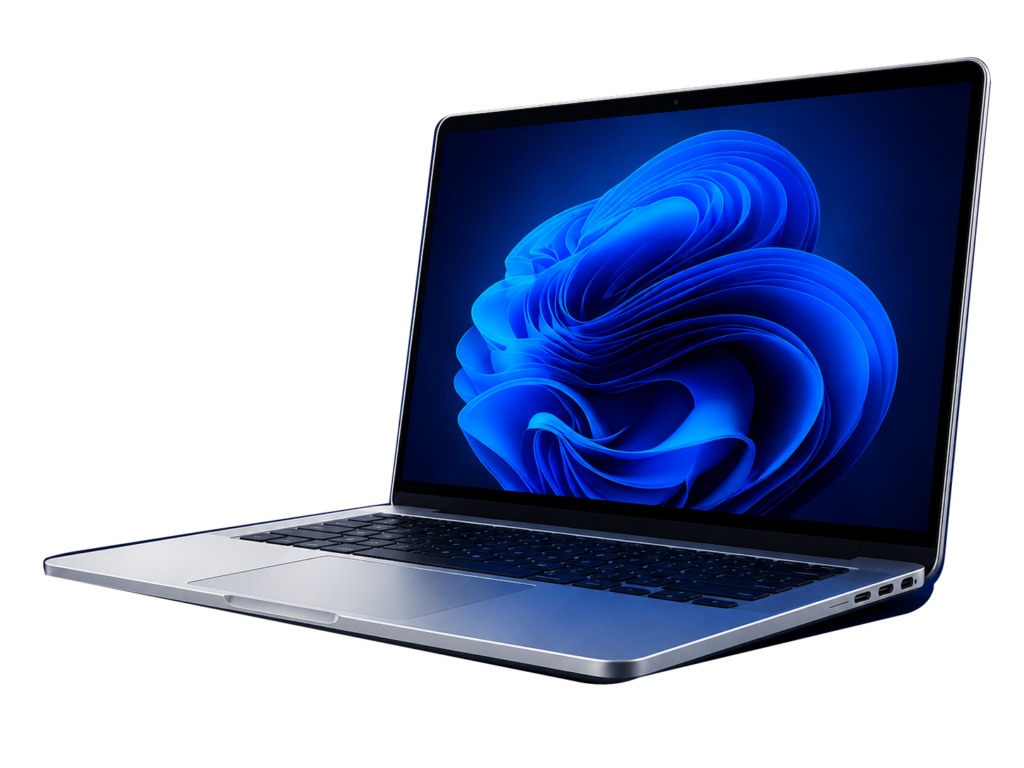 Modern laptop with blue abstract wallpaper — shop genuine laptops at Fahavi Computers Nairobi